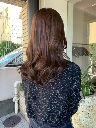 ロング カラー 透明感/オリーブ/ グレージュ/YUKAのヘアスタイル