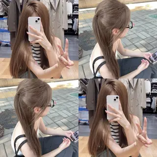 ロング カラー ブリーチなし透明感 艶🌟YOSHIKIのヘアスタイル