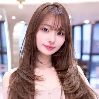 ミディアム カラー 渋谷/韓国レイヤー ハッシュ/堅亘🟩のヘアスタイル