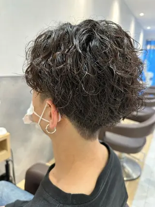 ミディアム パーマ メンズ 💈メンズ特化 美容師サキ💈のヘアスタイル