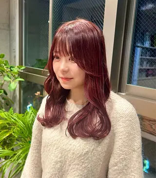 ロング カラー 透明感/血色カラー/ 似合せレイヤー/ゆいのヘアスタイル