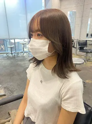 セミロング カラー 💗💗韓国レイヤー yu-ki💗💗のヘアスタイル