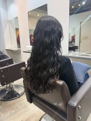 ロング デジタルパーマ/ ウェーブパーマ/神野のヘアスタイル