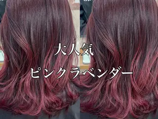 ミディアム カラー ブリーチなしダブル カラー縮毛矯正　下野のヘアスタイル