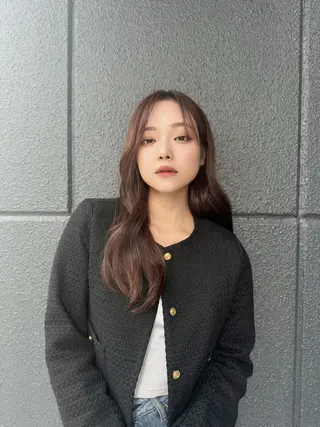 ロング 裕千/くびれヘア/ 韓国風ヘア/顔まわりのヘアスタイル