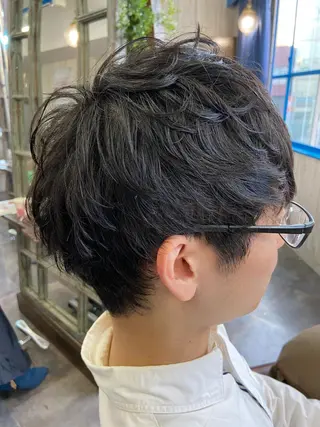 ショート メンズ カットパーマ✂️ 小坂田玲亜のヘアスタイル