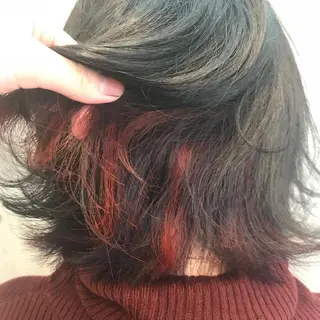 ミディアム カラー ヘアアレンジ フジノ マホのヘアスタイル