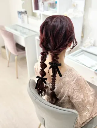 ロング ヘアアレンジ ヘアセットサロン /上坪愛美のヘアスタイル