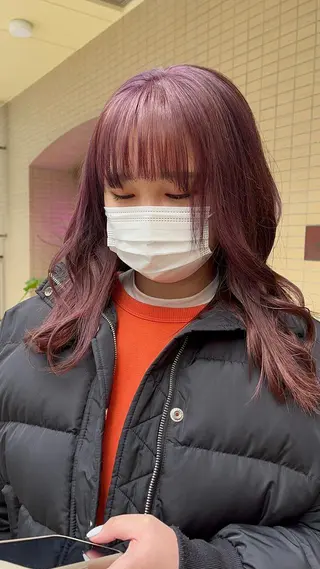 カラー えんぐちとも／透明感 カラー／博多ボブのヘアスタイル