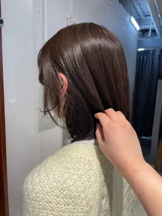 ミディアム カラー レイヤー×初 パーマ|hinakoのヘアスタイル