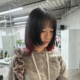 ミディアム カラー JUNSHIN🦋 ヘアセット／カラーのヘアスタイル