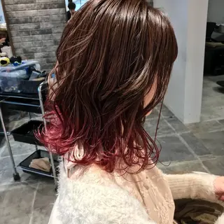 ミディアム 所渉/韓国レイヤー /ウルフカットのヘアスタイル