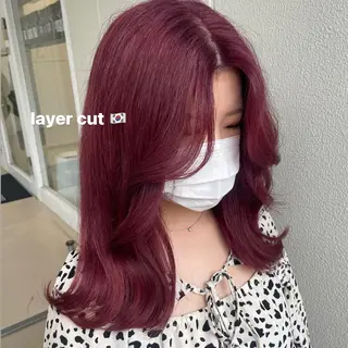 セミロング 《暖色/韓国hair 》🇰🇷桑原ユキネのヘアスタイル