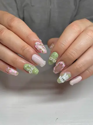 ミディアム LBnail.sae /おえかきネイルのネイルデザイン