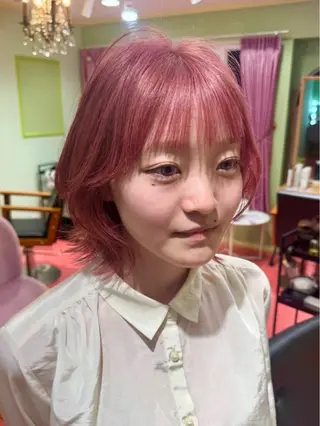 ミディアム 紙屋町ショート /ボブ　パーマ河内蓮のヘアスタイル