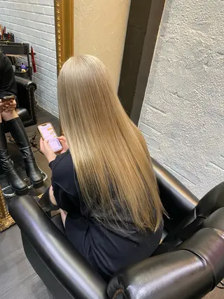 ロング カラー パーマ ヘアアレンジ メンズ キッズ HairSignature所属・ブリーチ指名神戸 No.1美容師RENのヘアスタイル