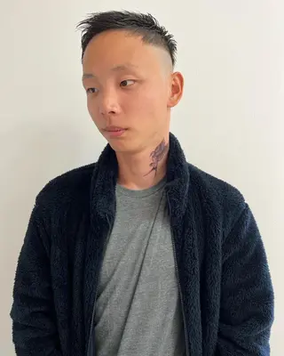 ショート カラー パーマ ヘアアレンジ メンズ 【池袋/スパイキー ショート】ⓝⓘⓜⓤのヘアスタイル