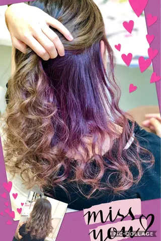 ロング カラー 永島 桜のヘアスタイル