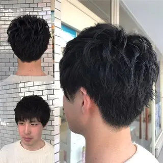 ショート パーマ メンズ 縮毛/レイヤー 韓国/橋口のヘアスタイル