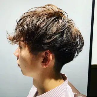 ショート パーマ メンズ ヒロ銀座 バーバーショップ神楽坂所属・ひらお あおとのヘアスタイル