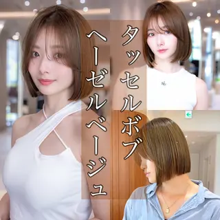 ミディアム カラー 渋谷/レイヤーボブ・ 透明感カラーしょうごのヘアスタイル