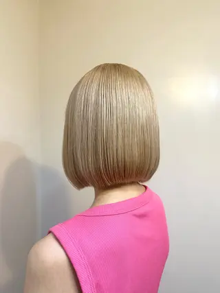 ミディアム カラー ブリーチ毛対応酸性 ストレート🌈サキのヘアスタイル