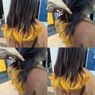 セミロング カラー 原宿サロン代表 デザインカラー伊藤卓のヘアスタイル