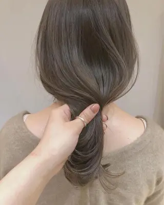 ミディアム カラー パーマ akane/ボブ /オリーブ/ブラウンのヘアスタイル