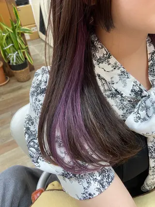 ミディアム カラー ヘアアレンジ イツキ🌕デザインカ ラー🥨髪質改善🫧のヘアスタイル