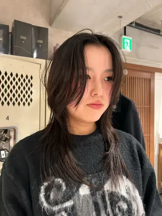 ミディアム ayano/パーマ/ 暖色カラーのヘアスタイル