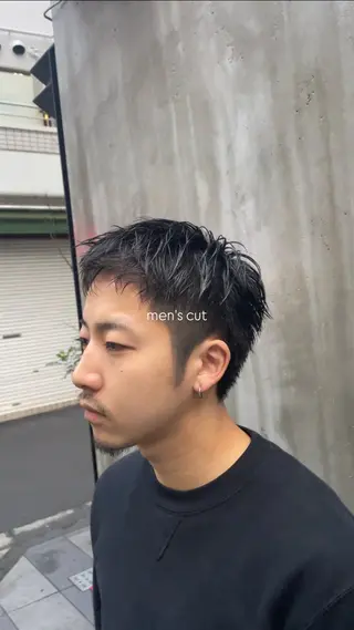 ショート メンズ ニュアンスパーマ/ メンズカット田島勇樹のヘアスタイル