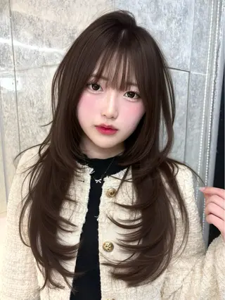 セミロング 谷川が作る熊本1🥇 レイヤーカットのヘアスタイル