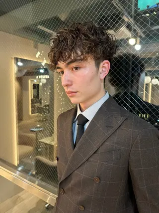 ショート パーマ メンズ 渋谷/メンズパーマ/ ミディアム/田代昂平のヘアスタイル