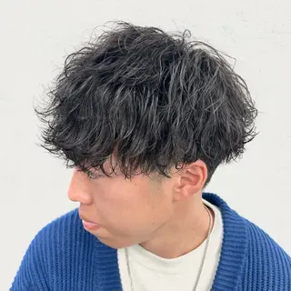 ショート カラー パーマ ヘアアレンジ メンズ 仕上がり満足度No. 1🔥BLUCK🔥のヘアスタイル