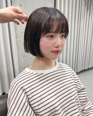 ショート カラー ボブパーマコテ巻き風 パーマNo1深江秀平のヘアスタイル