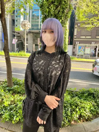 セミロング カラー インク 美容院のヘアスタイル
