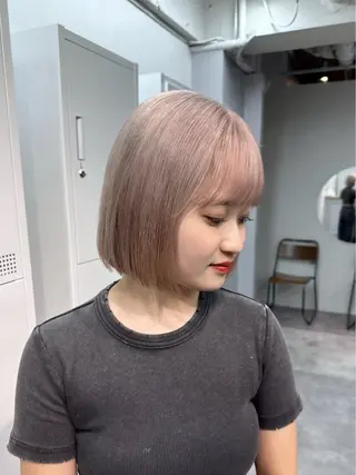 ミディアム カラー ミルクティーベージュ 💫HARUTOのヘアスタイル