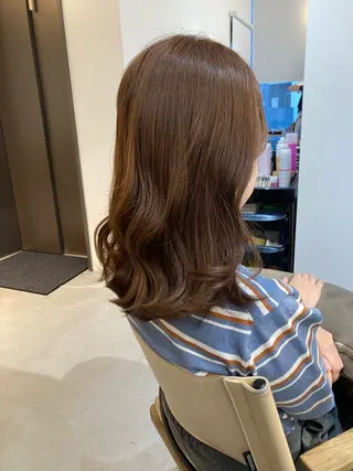 ミディアム ✨色持ちの良い艶 カラー✨蟹江真世のヘアスタイル