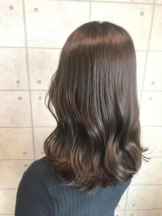 セミロング カラー knock【ノック】所属・烏丸韓国ヘア🇰🇷 ayaka🎀のヘアスタイル