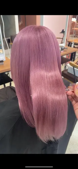 セミロング カラー 艶ハイトーン👑♡ NATSUKIのヘアスタイル