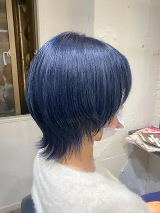 ミディアム カラー 梅田ハイトーン チダ ヒナノのヘアスタイル