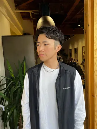 パーマ メンズ nishido ハイライト/海外ヘアのヘアスタイル