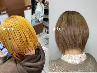 ショート カラー ヘアアレンジ HAIRSALONLOOP所属・川上 麻梨阿のヘアスタイル