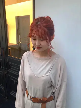 ミディアム カラー ヘアアレンジ tonari 梅田、中崎町のヘアスタイル