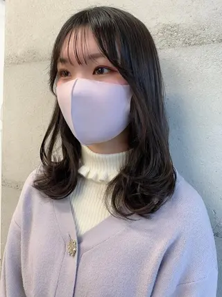 ミディアム カラー 透明感/オリーブ/ グレージュ/YUKAのヘアスタイル