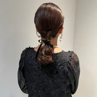 セミロング ヘアアレンジ 🫧tomoka 透明感カラー🫧のヘアスタイル