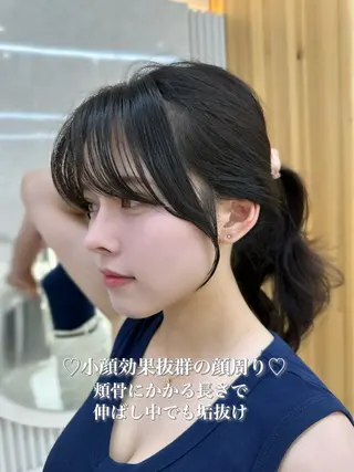 セミロング oto🎀×美髪× シースルー前髪🤍のヘアスタイル