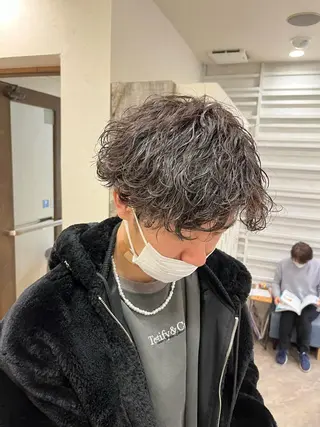 ショート カラー パーマ ヘアアレンジ メンズ ケイゴ【店長】 メンズパーマ特化のヘアスタイル