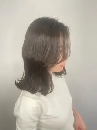 ミディアム カラー &chaLme   心斎橋所属・emi/髪質改善/ 韓国風/艶カラーのヘアスタイル