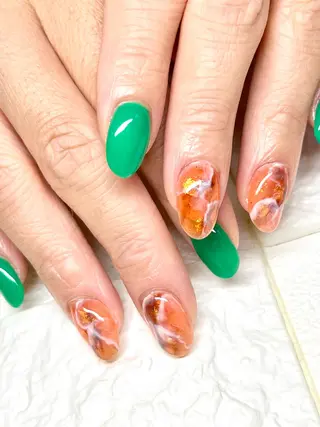 ミディアム ネイル まり りぃ〜んのネイルデザイン